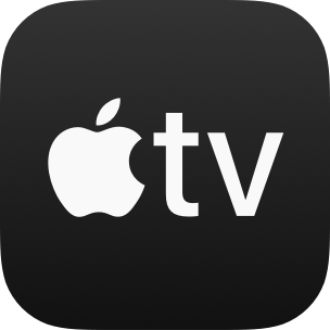 the apple tv app icon is black and white