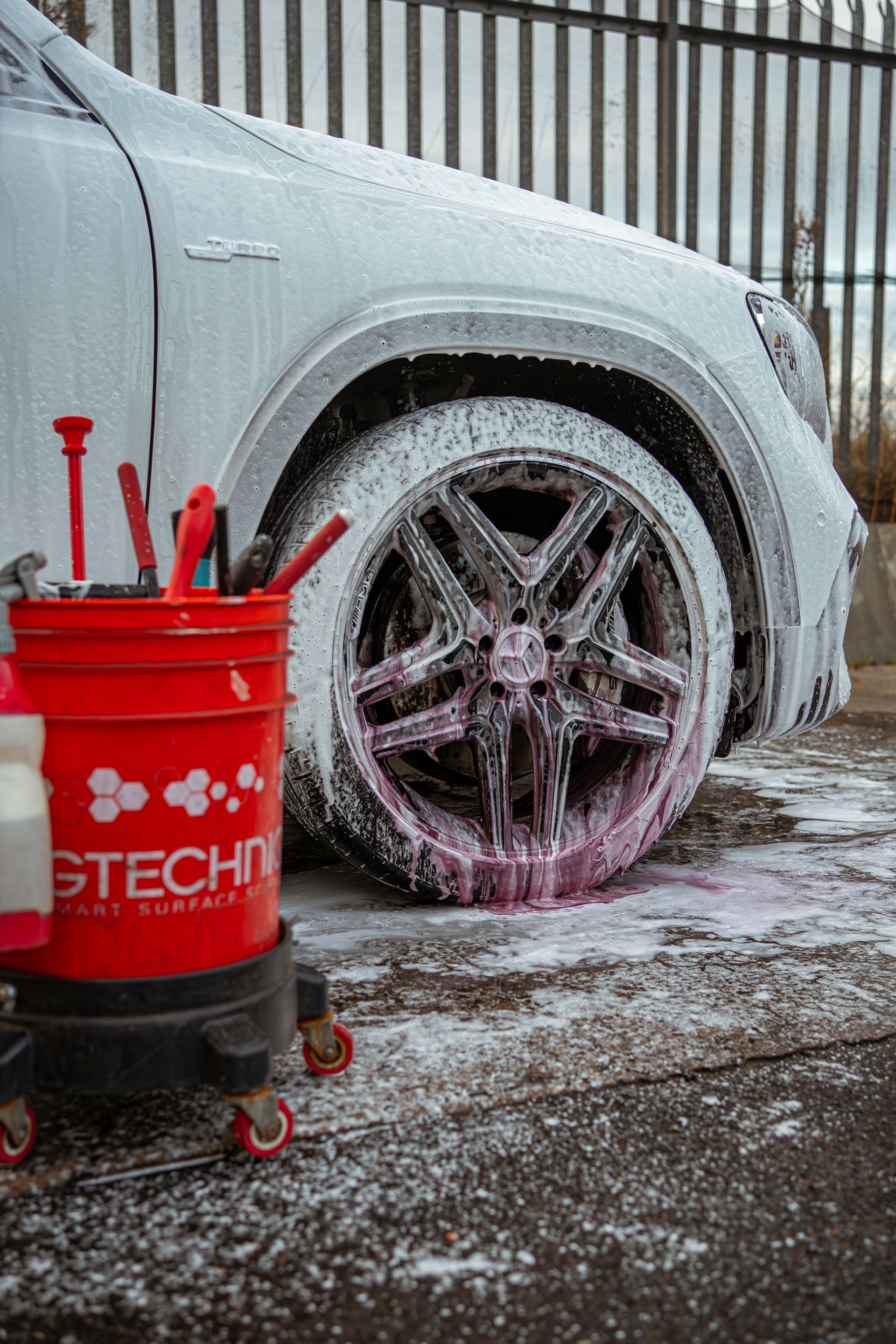 Mercedes GLB being washed by the spotless detailing group team  