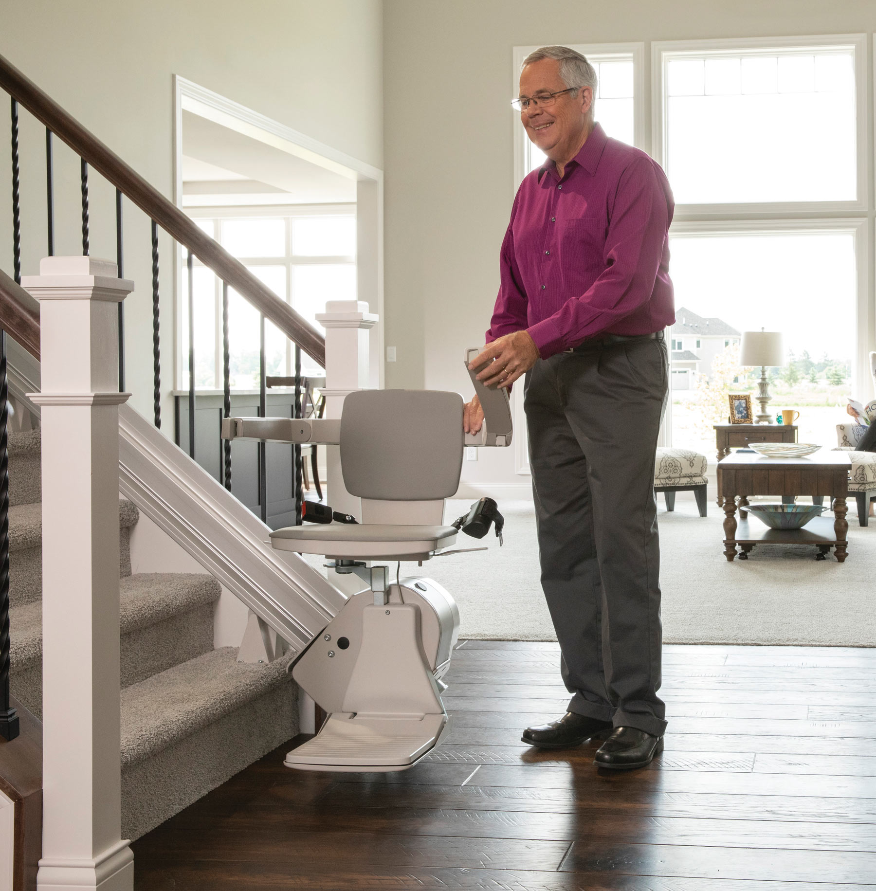 Straight Stairlift — Powered Swivel Seat in Napa, CA