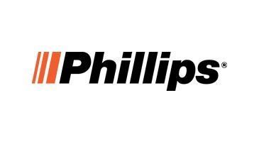 Philips logo in black text with orange stripes on a white background