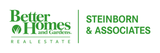 Better Homes and Gardens Real Estate and Steinborn & Associates logos in green on white background