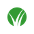 Green circular logo with a white stylized checkmark or leaf shape