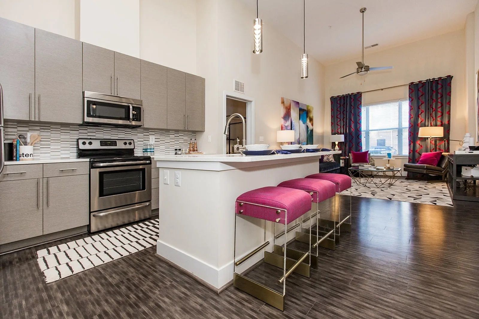 Kitchen with island at The Southerly.