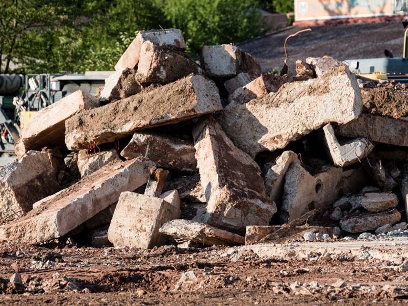 removing a concrete patio, exterior demolition