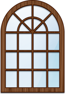 Arched pane glass window