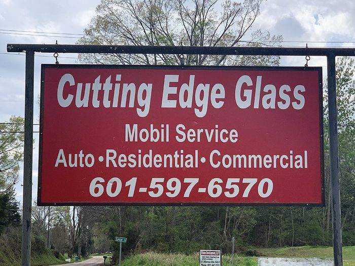 Cutting Edge Glass Business Sign