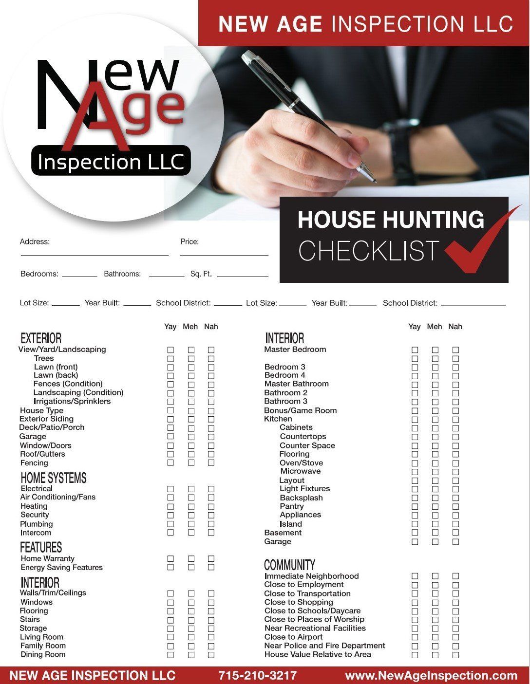House Hunting Checklist