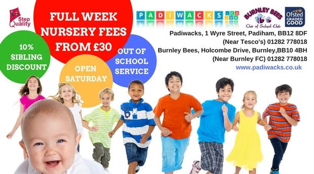 flyer advertising Padiwacks nursery, showing children of different ages