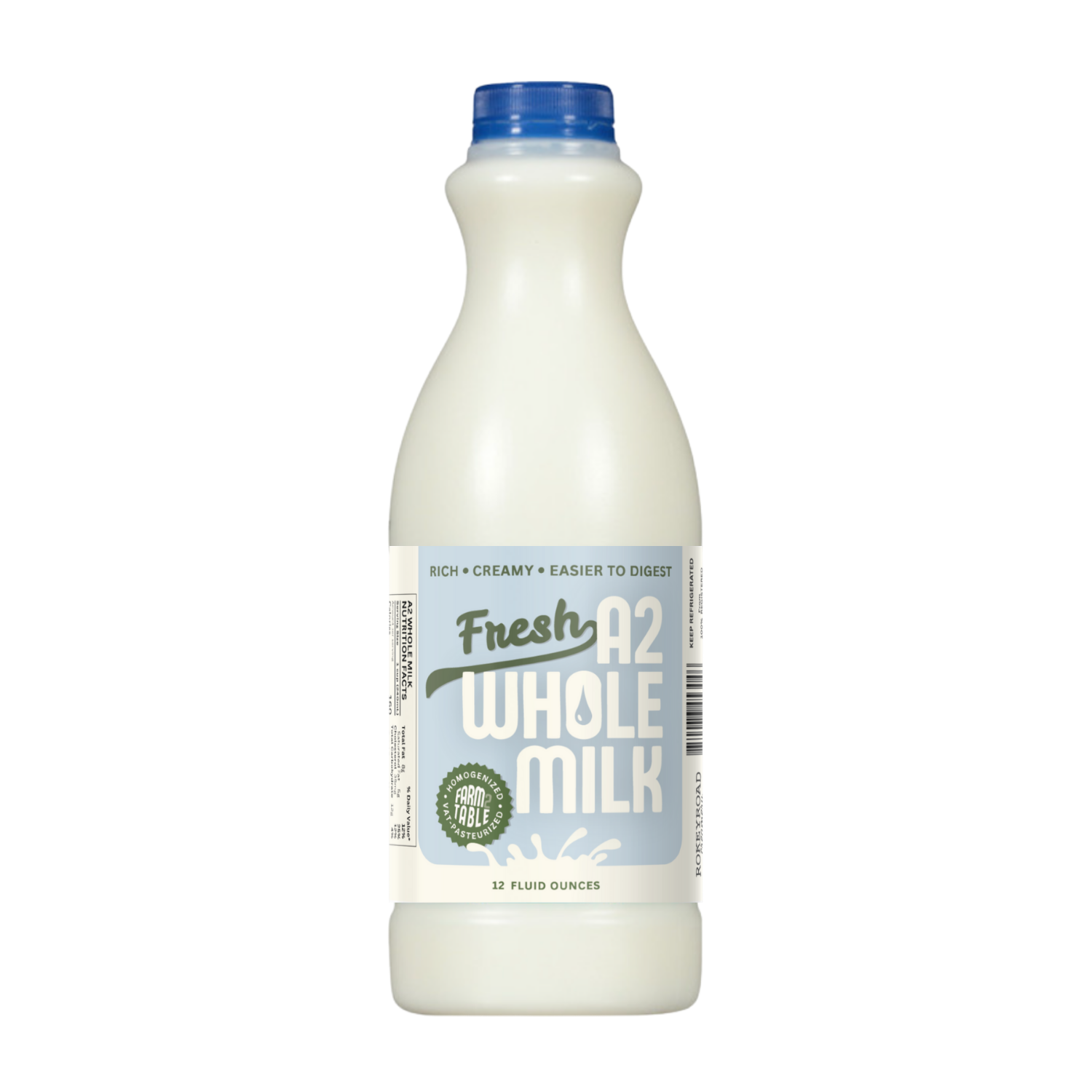 Rokeyroad Creamery White A2 Whole Milk - 12 oz