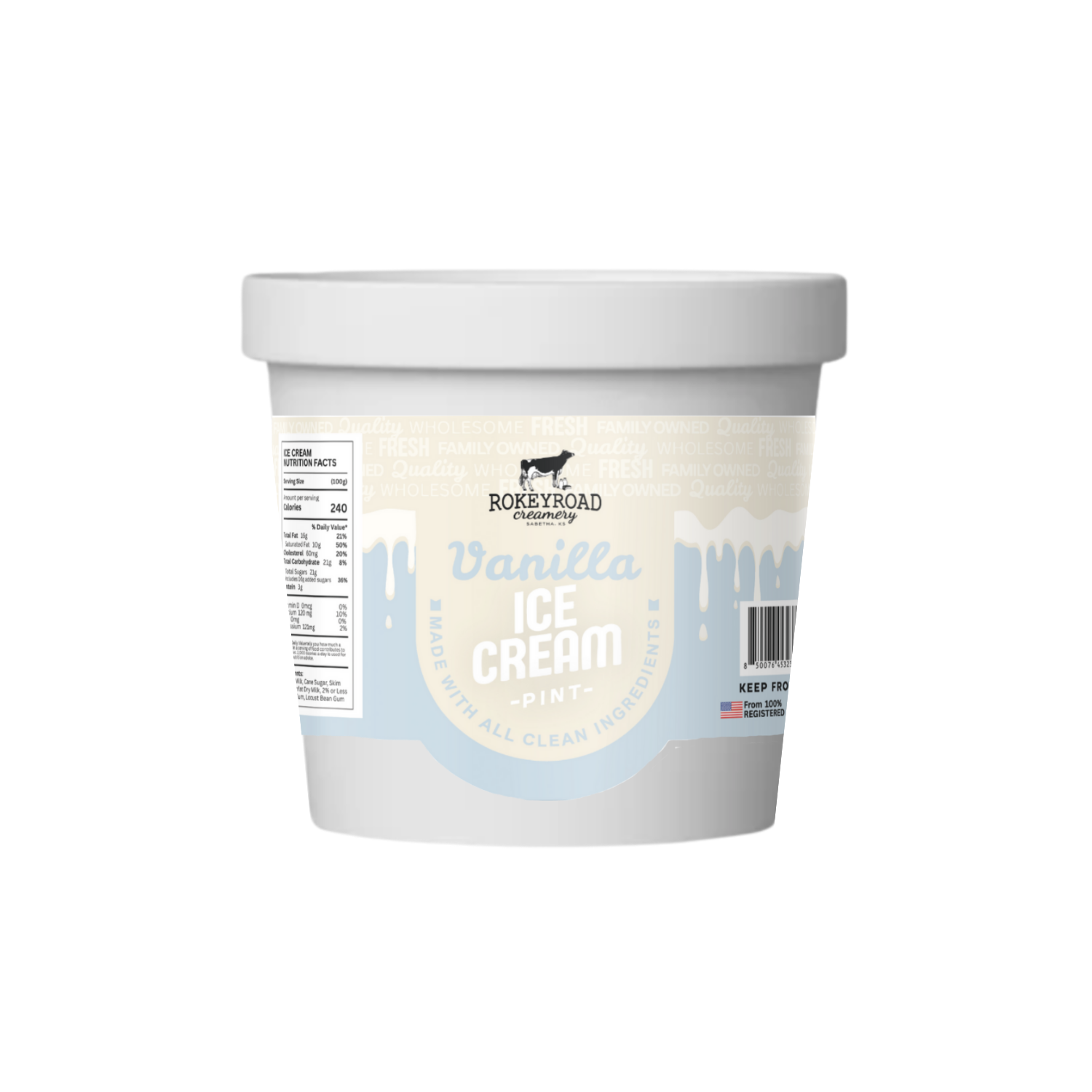 Rokeyroad Creamery Vanilla Ice Cream - Pint