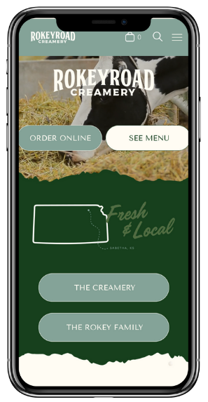 Rokeyroad Creamery Mobile Website