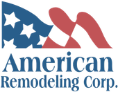 Logo A logo for american remodeling corp. with an american flag