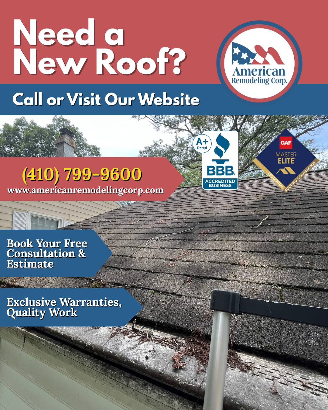 Residential Roofing Replacement Ad Anne Arundel County Maryland American Remodeling Corp Top Quality Rated Pro Roofer
