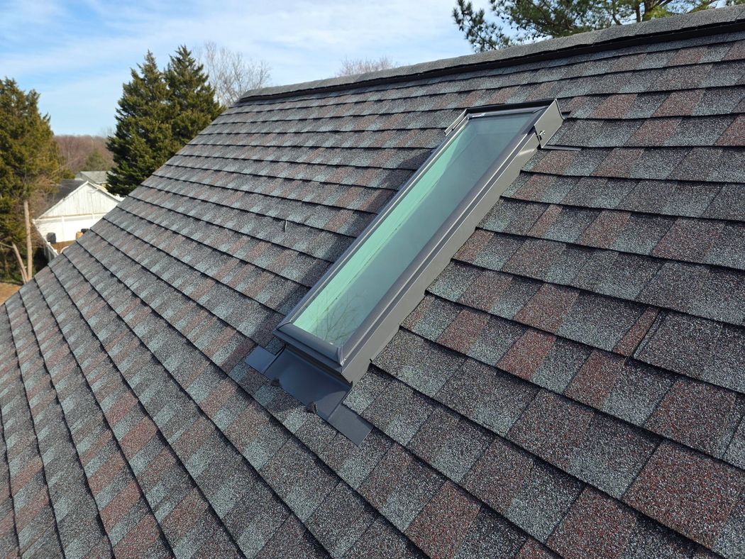 Roofing Replacement Skylight Install GAF Timberline HDZ Contractor Roofing Remodeling Maryland