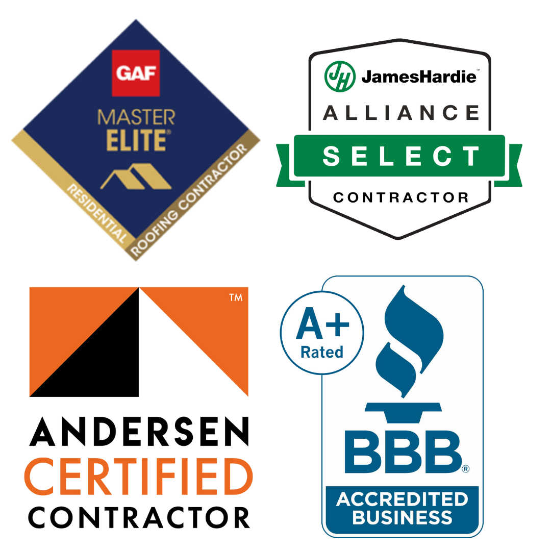 American Remodeling Corp. Certifications. Andersen Certified Hardie Select GAF Master Elite A+ BBB