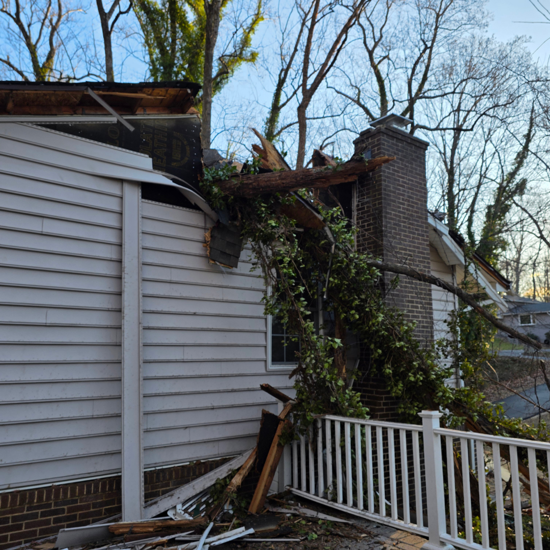 Tree Damage Home Roof Siding Repair Storm Damage Insurance Claim Maryland