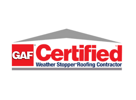 The logo for gaf certified weather stopper roofing contractor