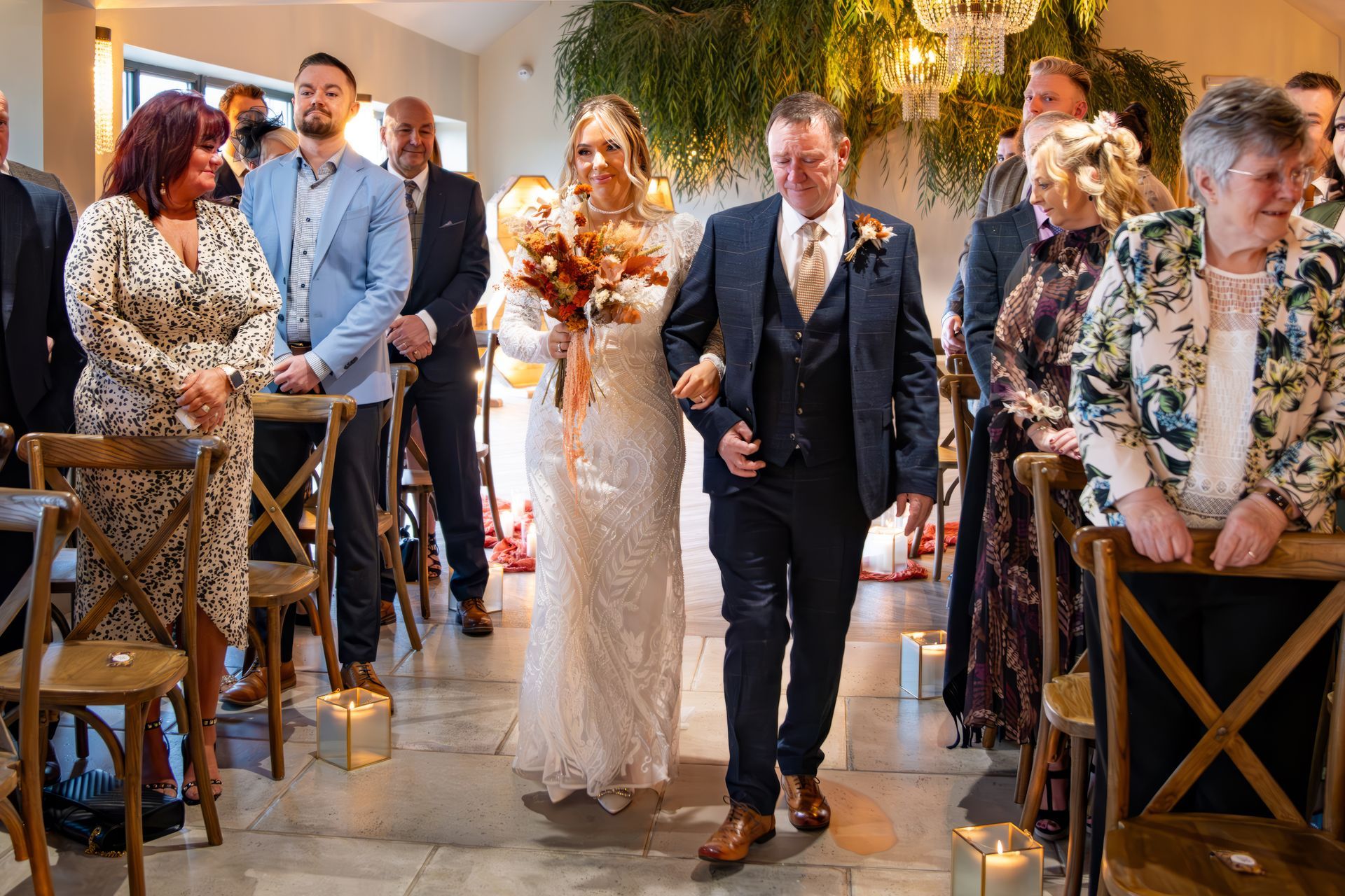 LS Photography - Trusted wedding photographer UK - walking down aisle