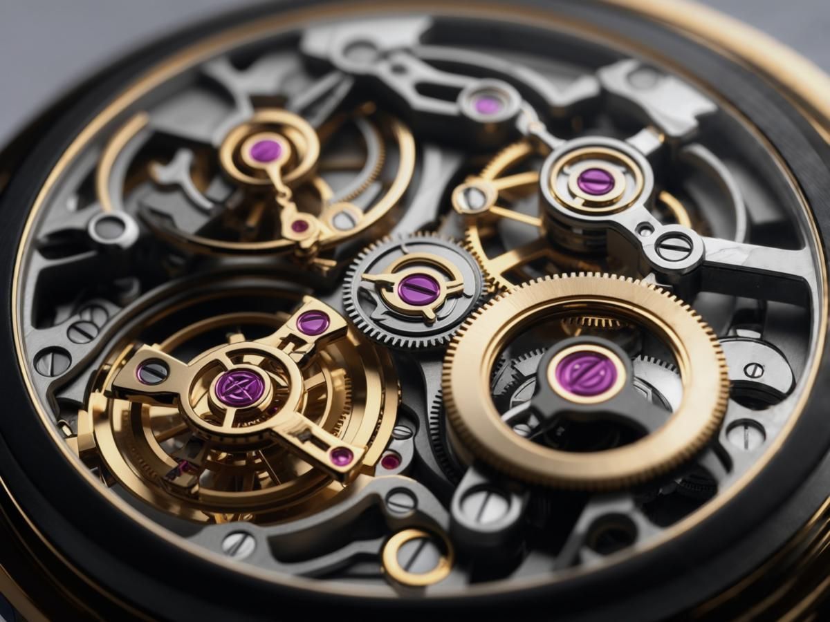 Un primer plano del interior de un reloj.