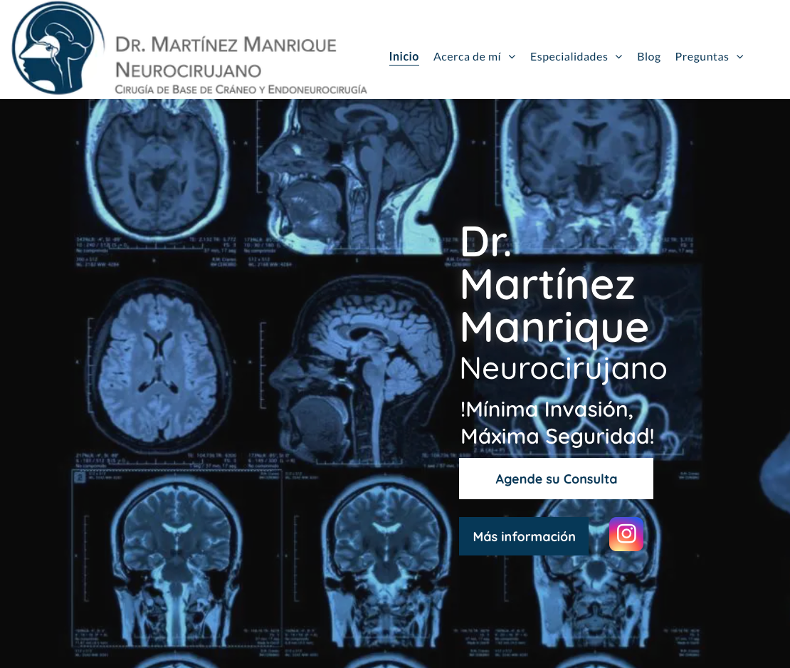 Página web del Dr. Martínez Manrique, neurocirujano
