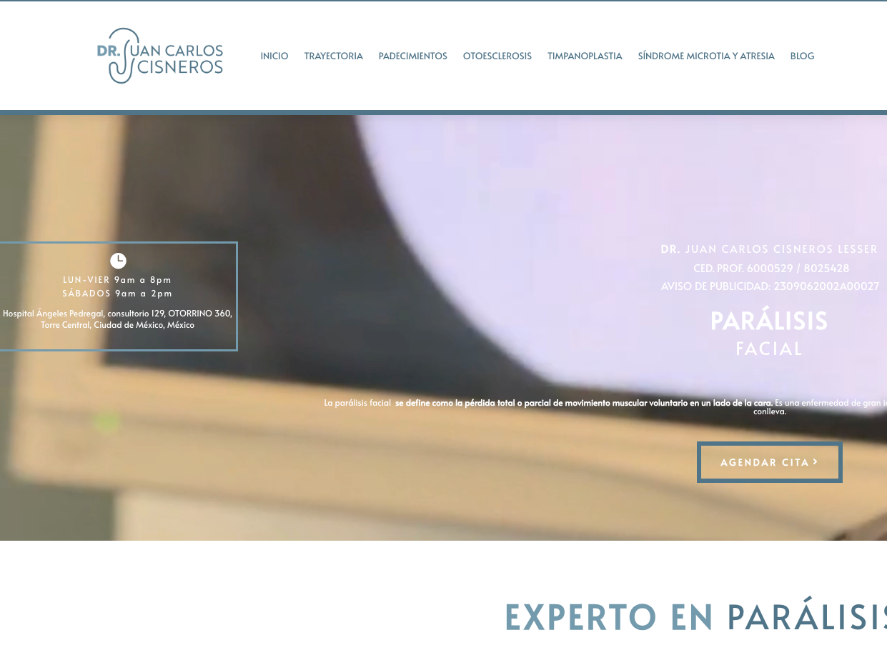 Dr. Juan Carlos Cisneros, Otorrinolaringologo