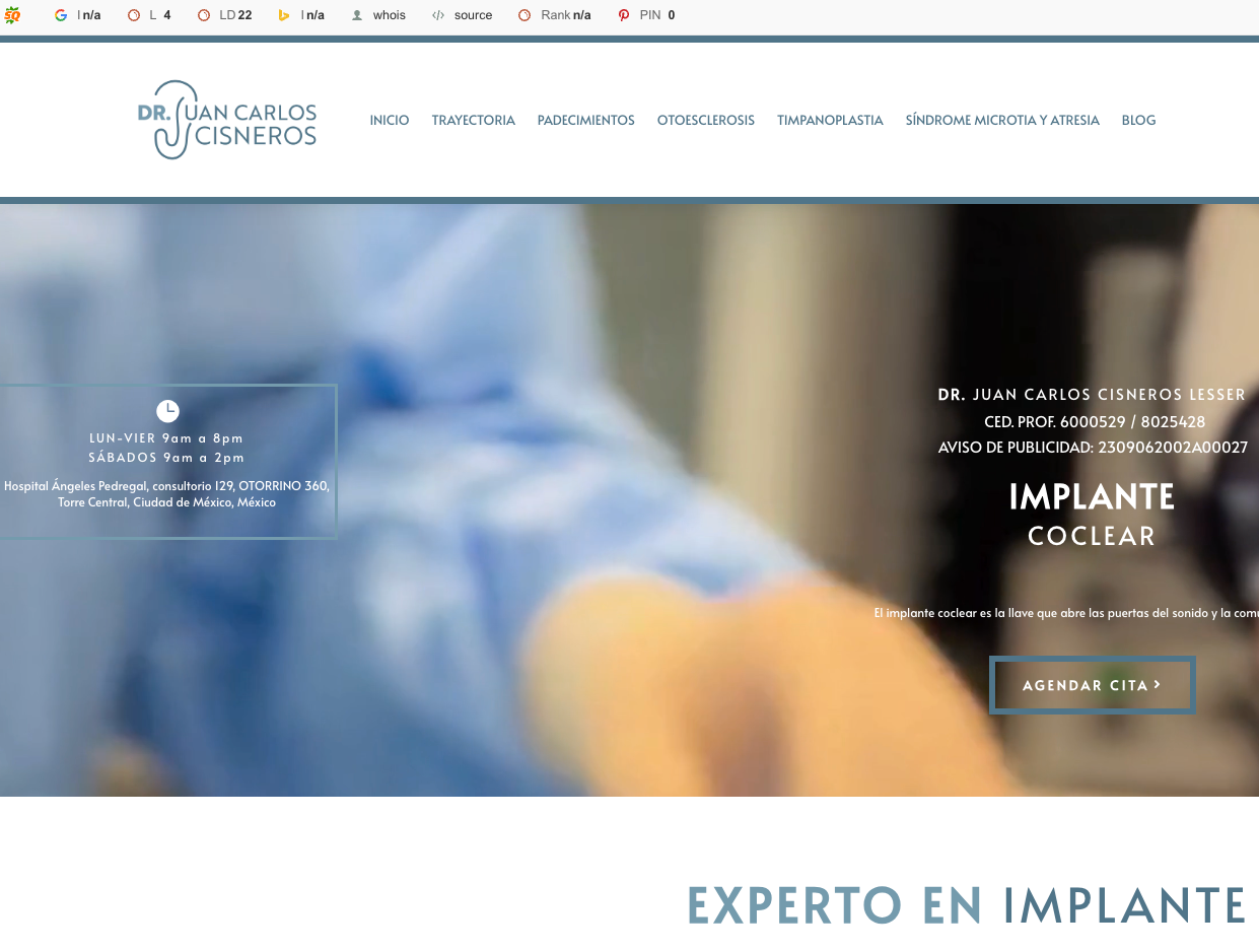 Dr. Juan Carlos Cisneros, Otorrinolaringólogo