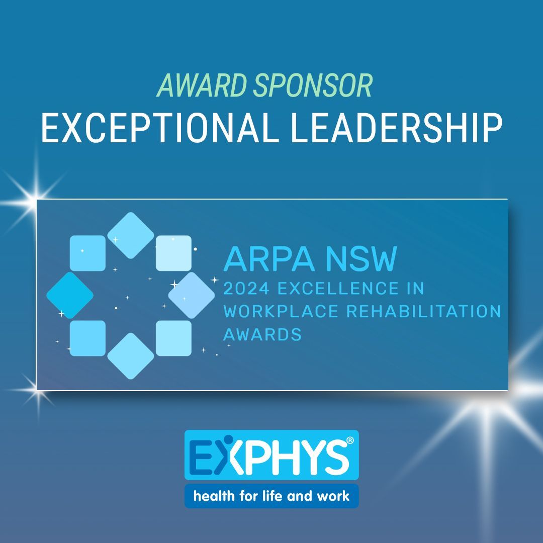 Award sponsor at ARPA NSW 2024 Excellence in Workplace Rehabilitation Awards