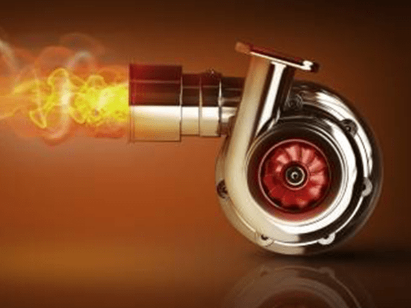 Un turbocompresor del que salen llamas