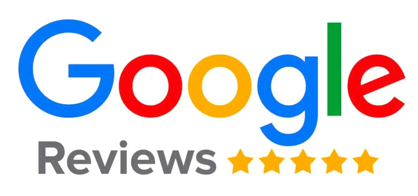 Google Reviews logo with five gold stars.