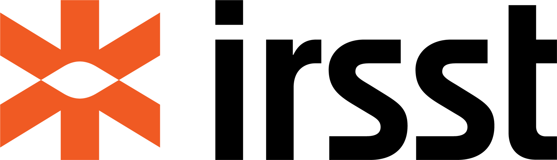Un logo noir et orange pour une entreprise appelée irsst