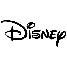 A black and white disney logo on a white background.