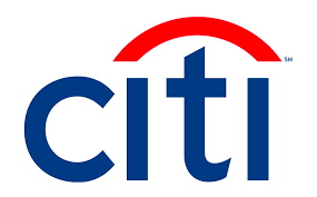 A blue and red logo for citi bank