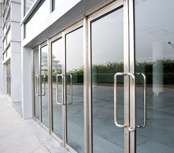 Glass Door of a Building — Glazier Services in Mermaid Waters, QLD