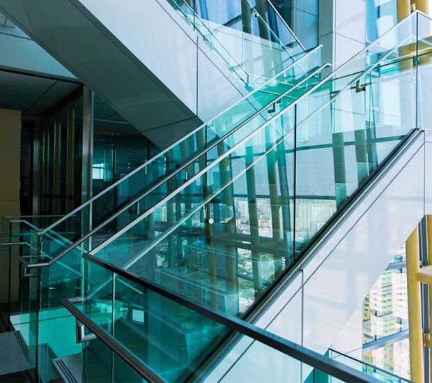 Glass Side Stairs — Glazier Services in Nerang, QLD