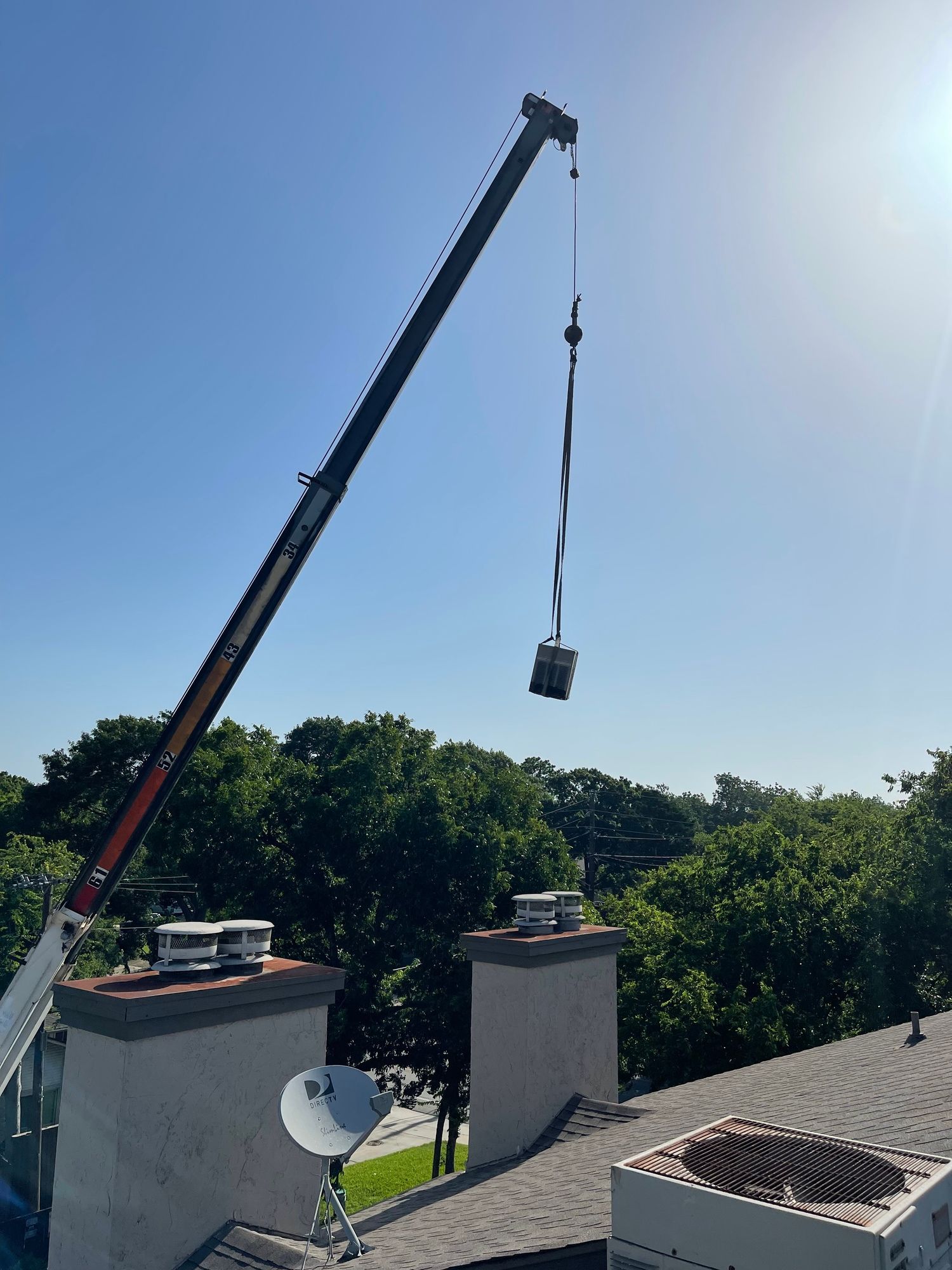 Transforting HVAC units from ground to roof