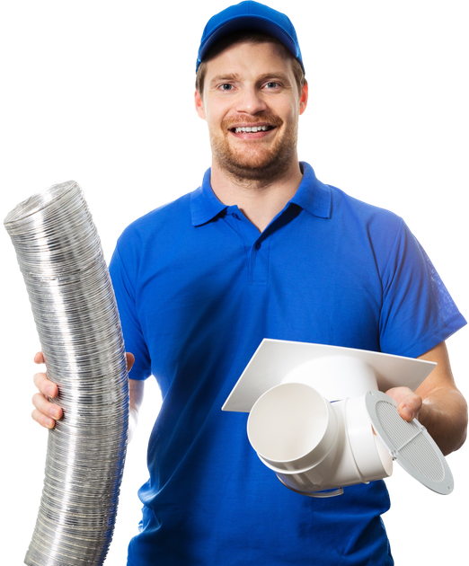 Technician with HVAC tools