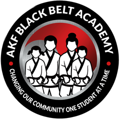 a logo for the akf black belt academy