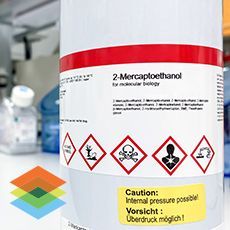 image of bottle covered in hazcom warning labels