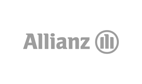 Ein schwarzweißes Logo der Allianz auf weißem Hintergrund.