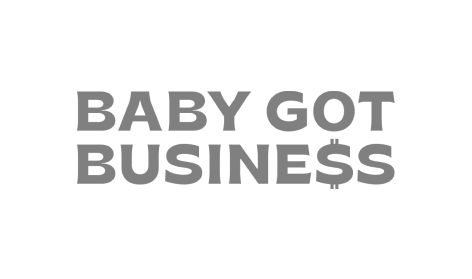 Ein schwarz-weißes Logo für Baby Got Business.