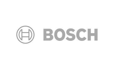 Ein schwarzweißes Logo für Bosch auf weißem Hintergrund.
