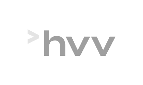 Das hvv-logo ist ein grau-weißes logo auf weißem grund.