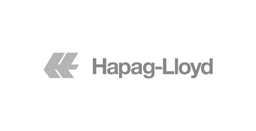 Das logo von hapag-lloyd ist ein graues logo auf weißem hintergrund.
