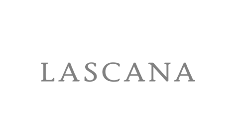Das Logo von Lascana steht auf weißem Hintergrund.