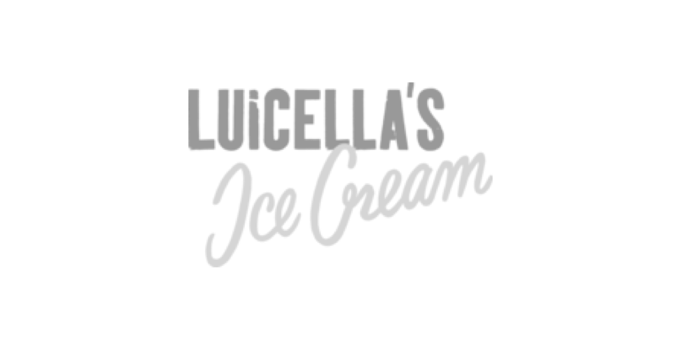 Ein schwarz-weißes Logo für Luicellas Eis.