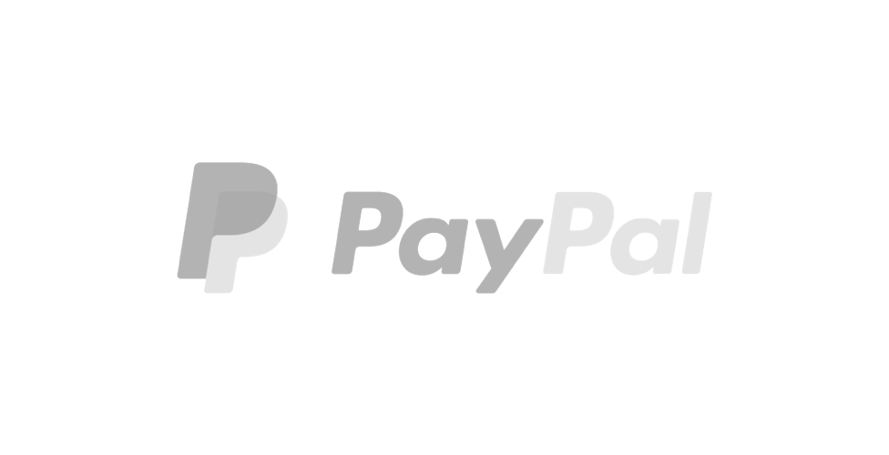 Ein Schwarzweißbild des PayPal-Logos auf weißem Hintergrund.