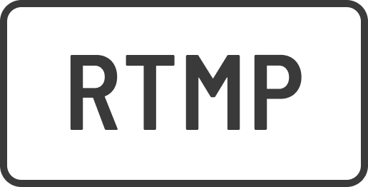 Das wort rtmp ist in schwarz auf weißem hintergrund geschrieben.
