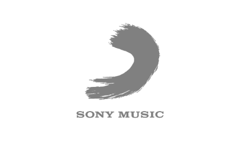 Das Logo von Sony Music ist ein Pinselstrich auf weißem Hintergrund.