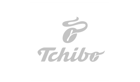 Ein Tchibo-Logo auf weißem Hintergrund.