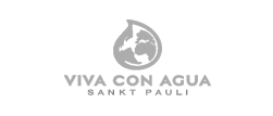 Ein schwarz-weißes Logo für Viva Con Agua Sankt Pauli